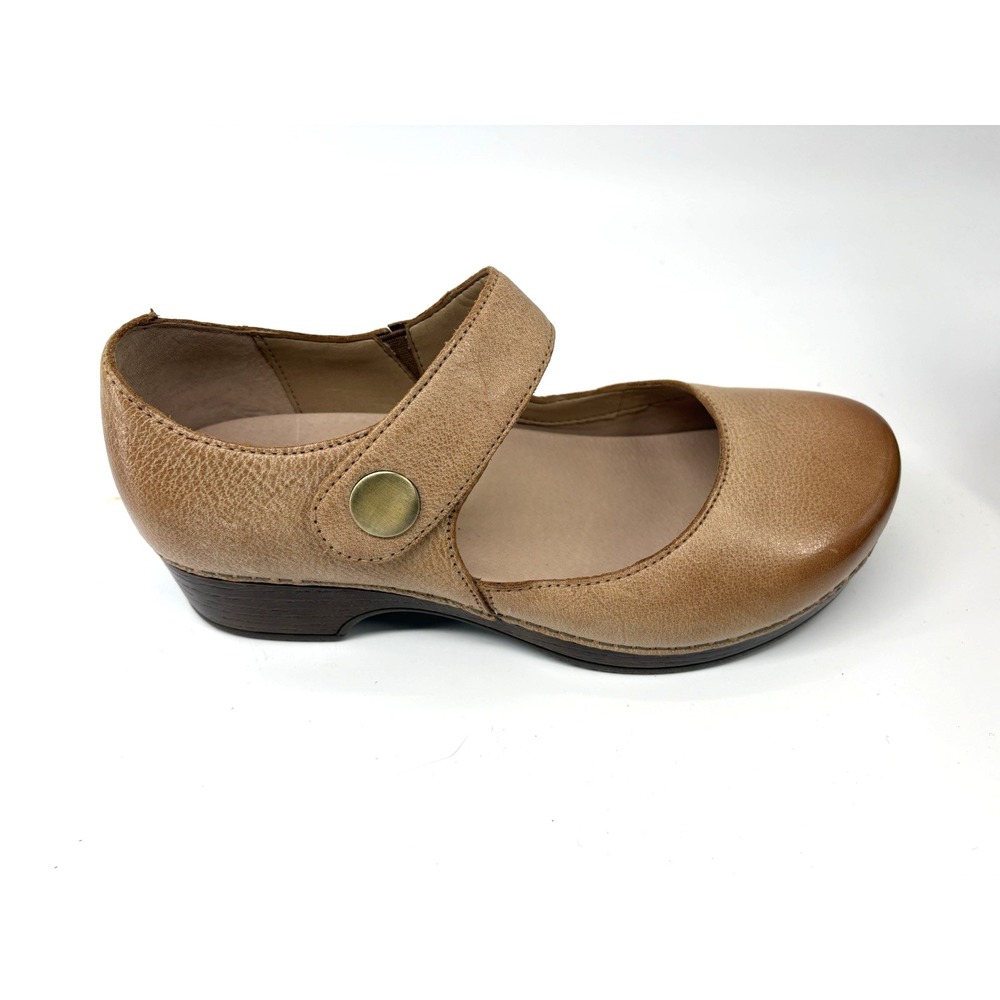 Dansko Beatrice Mary Jane Shoes Beige Leather Comfort Clog Size 39/US 9 NWOB